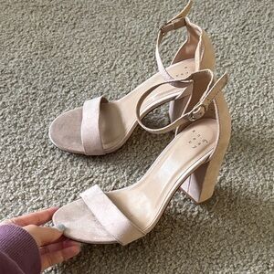 A New Day Block Heel blush with ankle strap size 6
